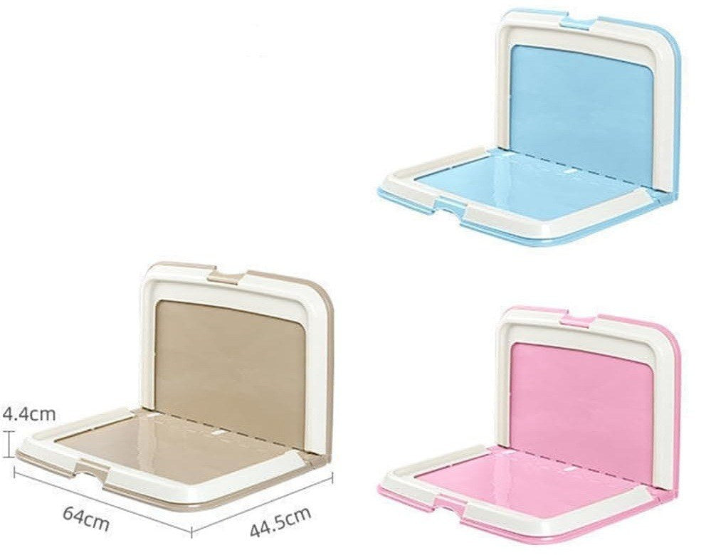 Foldable L-Shape Dog Toilet Tray with Splash-Proof Wall