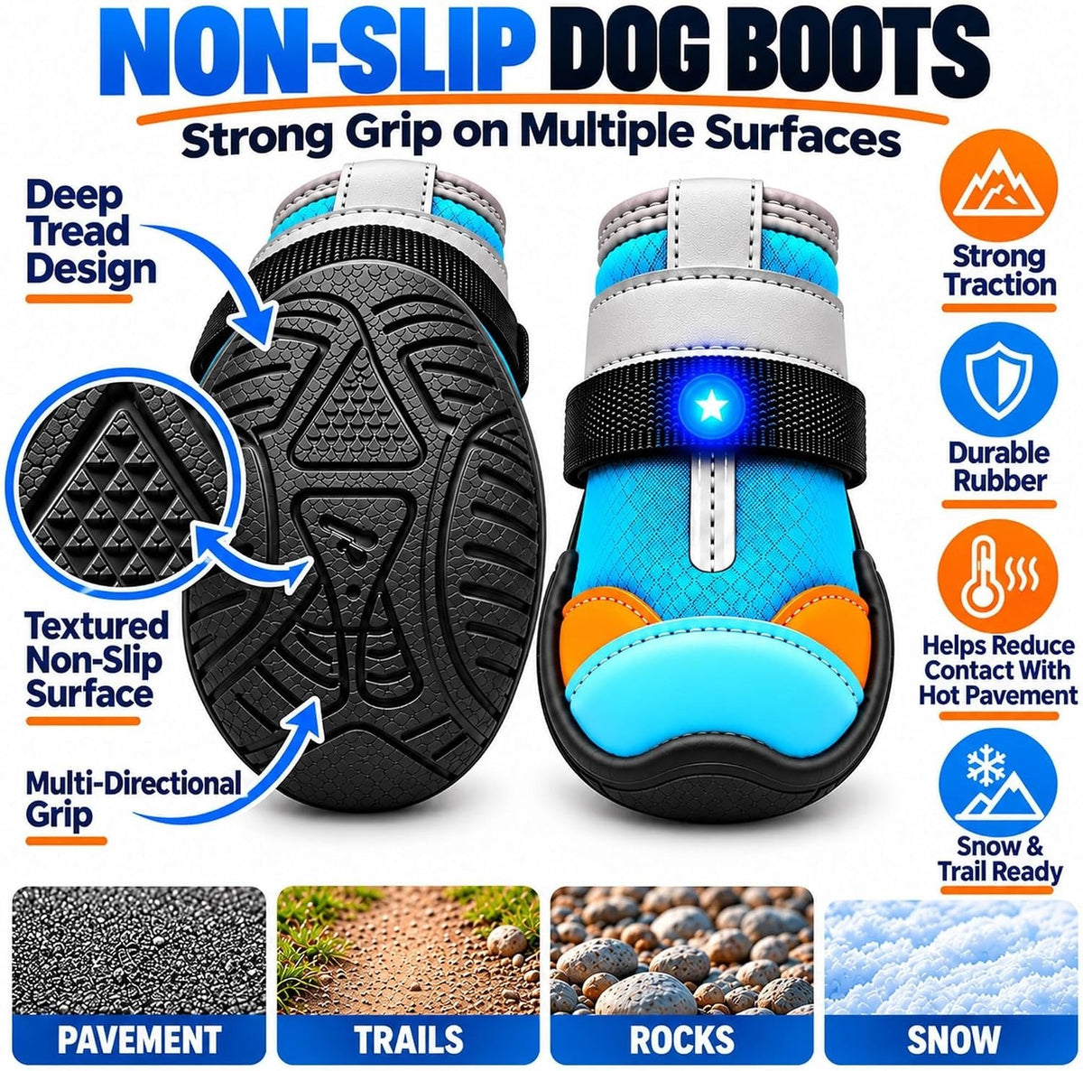 LED Light-Up Dog Boots