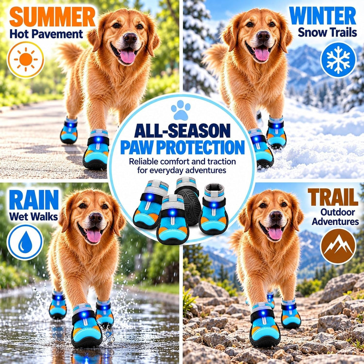 LED Light-Up Dog Boots