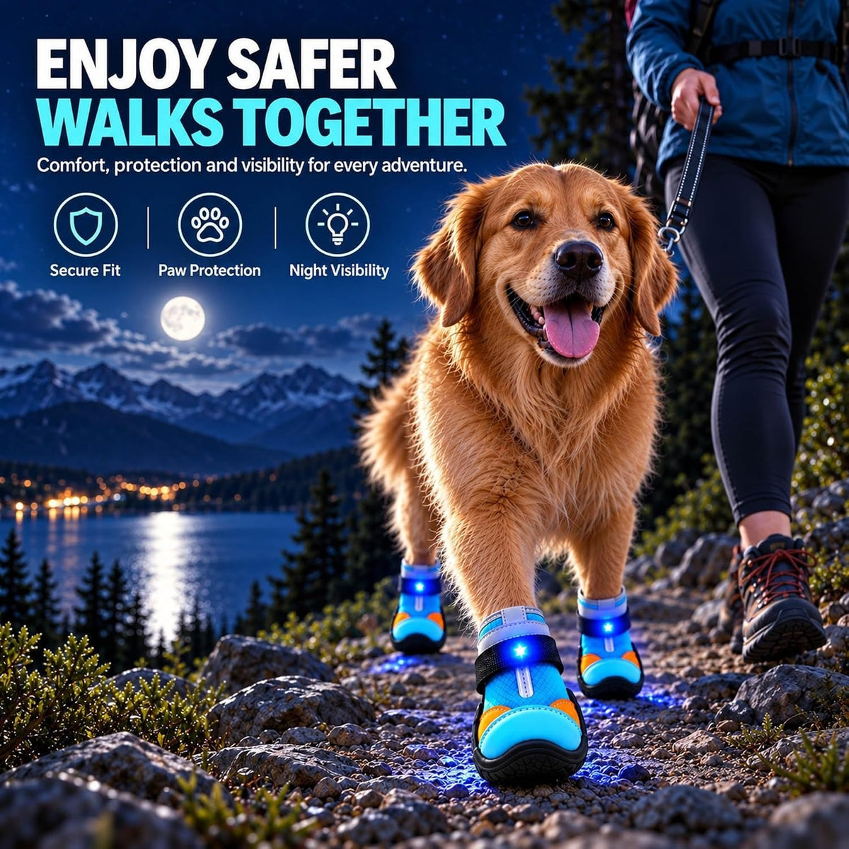 LED Light-Up Dog Boots