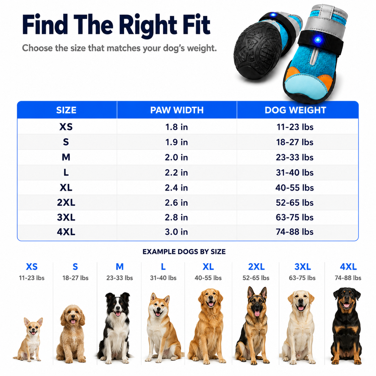 Dog glow paw shoes